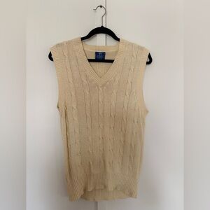 Men's Vintage Norsport Cream Sweater Vest - Size Medium